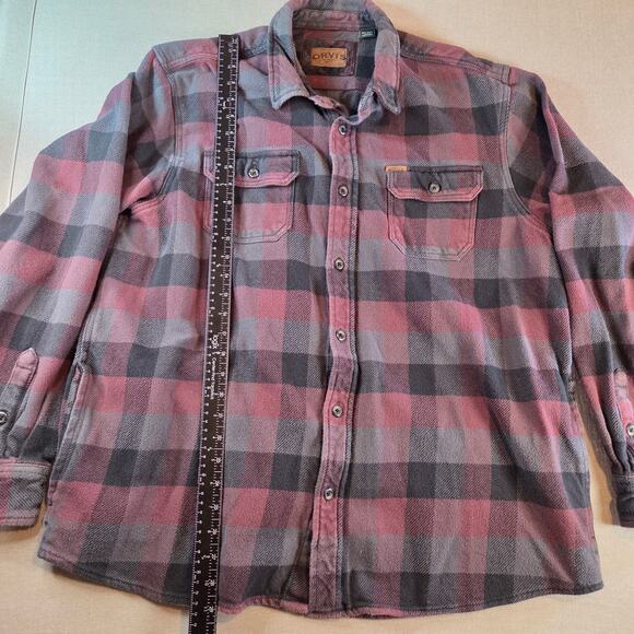 Orvis Men’s XXL Flannel Shirt Button Up Long Sleeve Plaid 100% Cotton - Picture 8 of 15